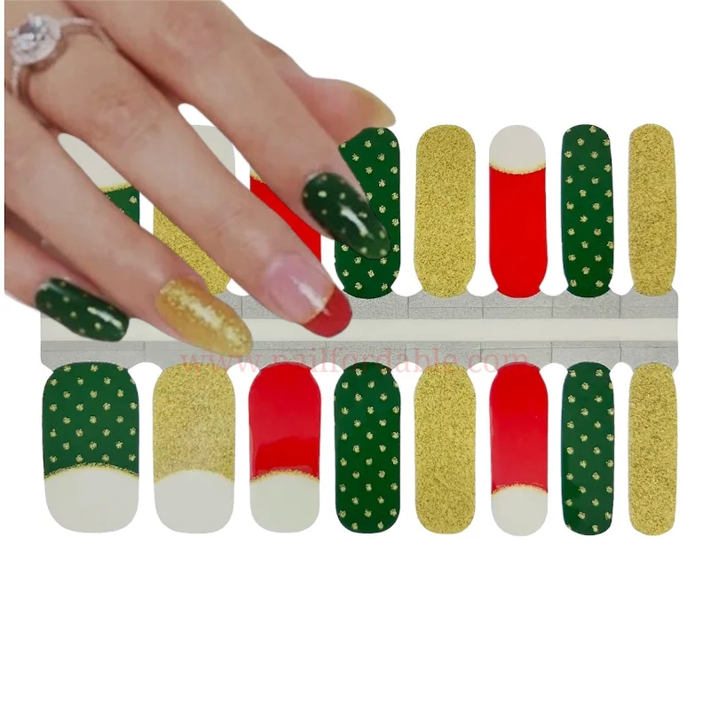 nail repair with top-rich gel-Holiday french tips