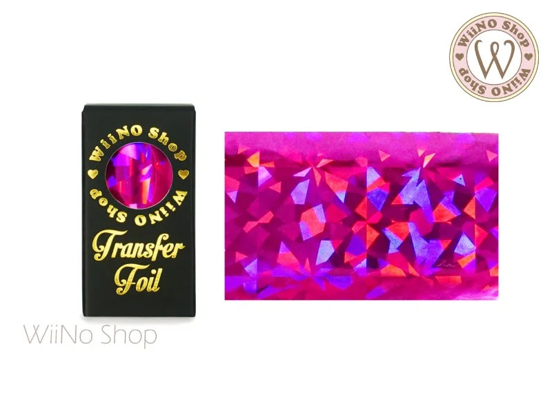 Nail art decoration trio-Fuchsia Holographic Crystal Nail Transfer Foil (HL-C-03)