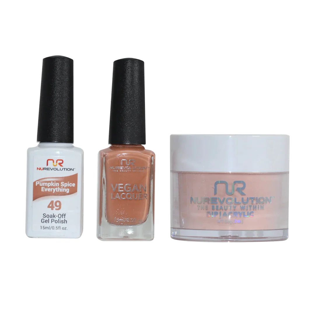 nail polish hay roll-NuRevolution Trio set 049 Pumkin Spice Everything