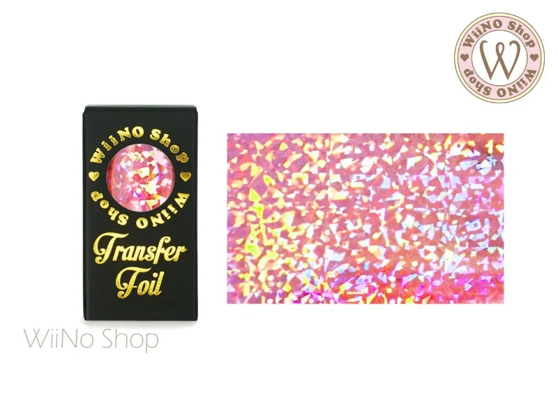 Nail art decoration cluster-Pink Holographic Confetti Nail Transfer Foil (HL-F-03)