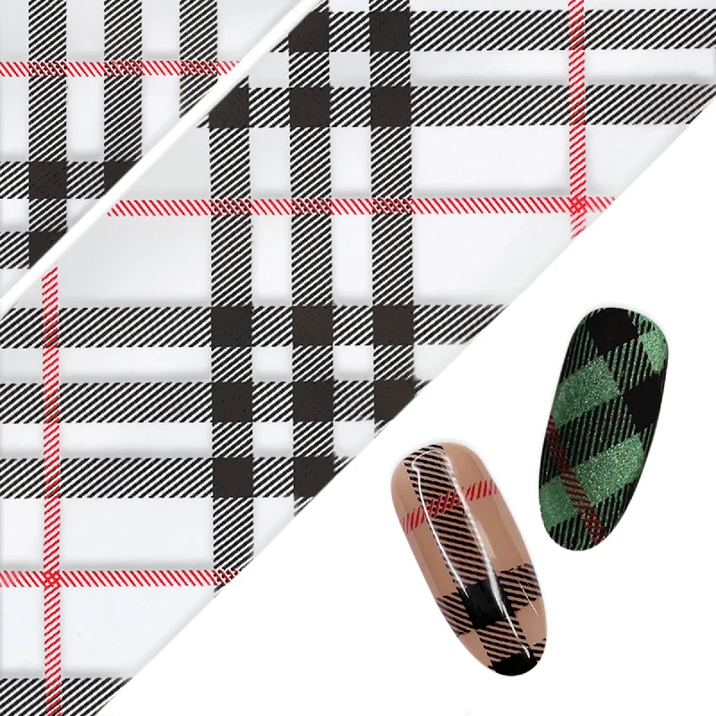 Nail art decoration chain link-Nail Art Foil Paper / Buffalo Check Plaid