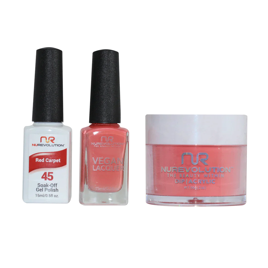 nail polish harbor still-NuRevolution Trio set 045 Red Carpet