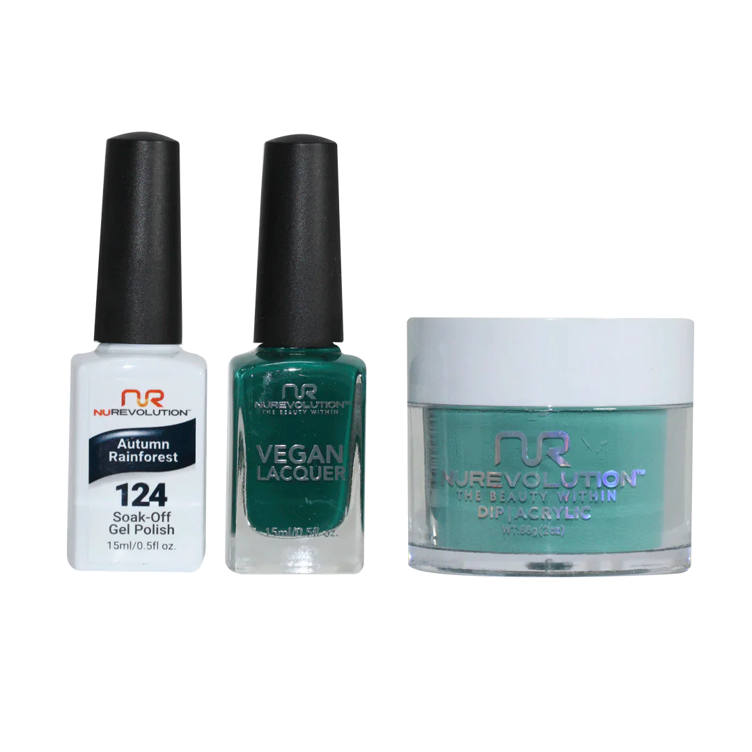 nail polish tint fade-NuRevolution Trio set 124 Autumn Rainforest