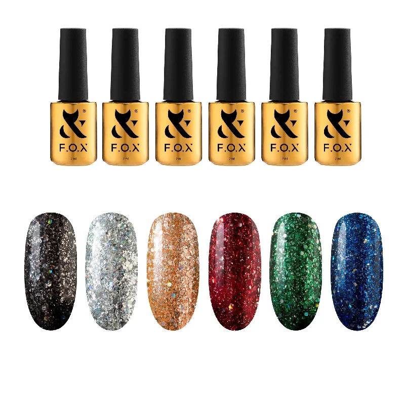 Nail art decoration bloom-F.O.X Radiance set of 6