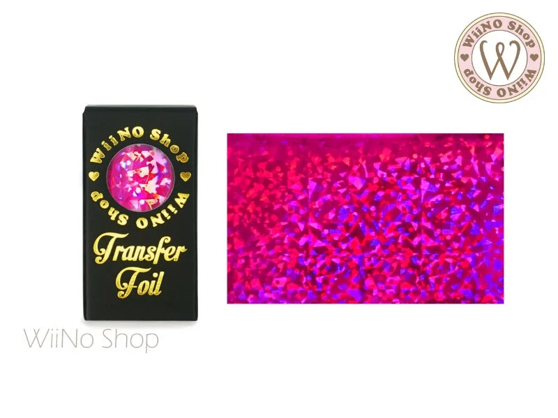 Nail art decoration swarm-Fuchsia Holographic Confetti Nail Transfer Foil (HL-F-04)