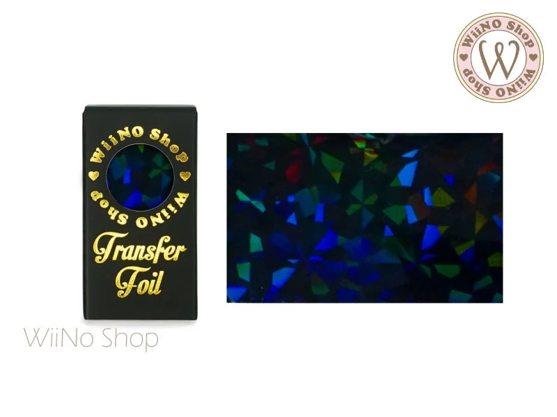 Nail art decoration team spirit-Black Holographic Crystal Nail Transfer Foil (HL-C-08)