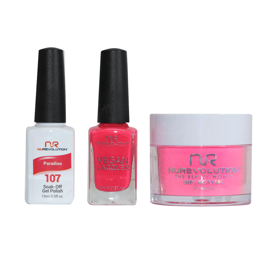 nail polish rain patter-NuRevolution Trio set 107 Paradisco