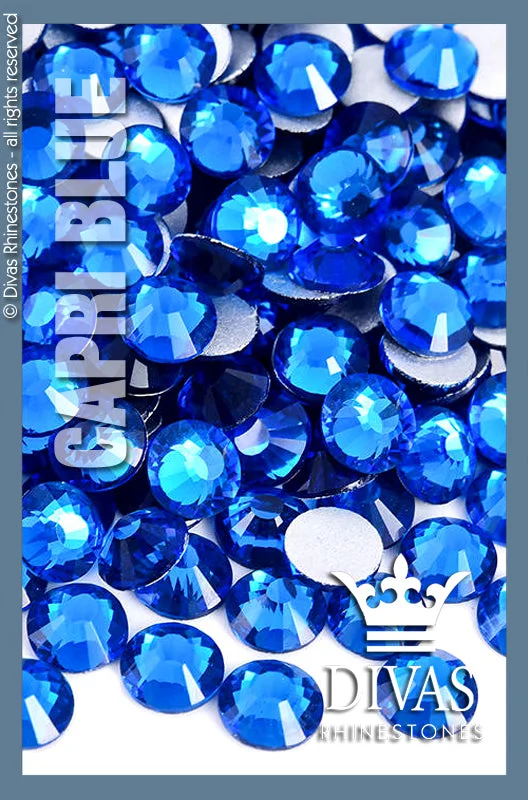 Nail rhinestone notch style-CRYSTAL RHINESTONES - 'Capri Blue'