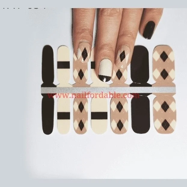 nail repair with overcoat-layer polish-Trio of Rhombuses