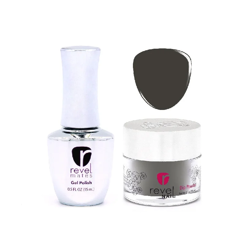 nail repair with mild-care-care-care kit-D304 Stormy Gray Crème Gel Polish + Dip Powder Set