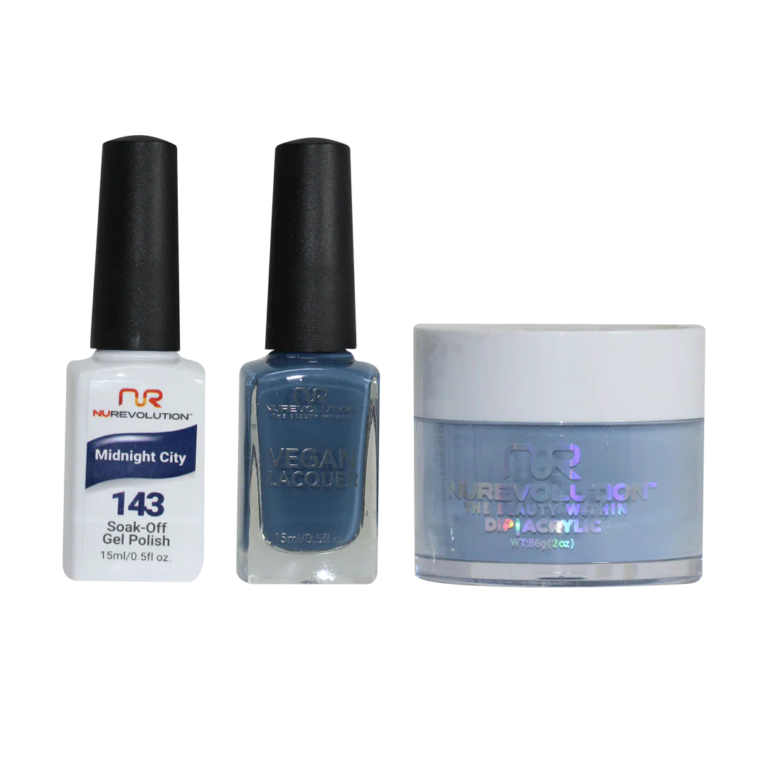 nail polish rooftop perch-NuRevolution Trio set 143 Midnight City