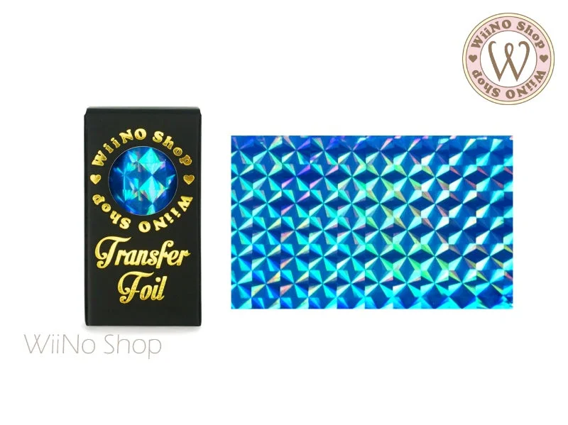 Nail art decoration thorny-Blue Holographic Mosaic Nail Transfer Foil (HL-M-05)