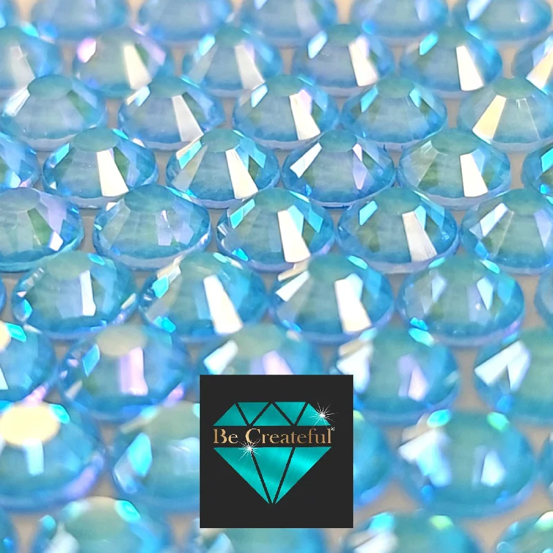 Nail rhinestone blend themes-FLATBACK Neon Aqua AB Rhinestones