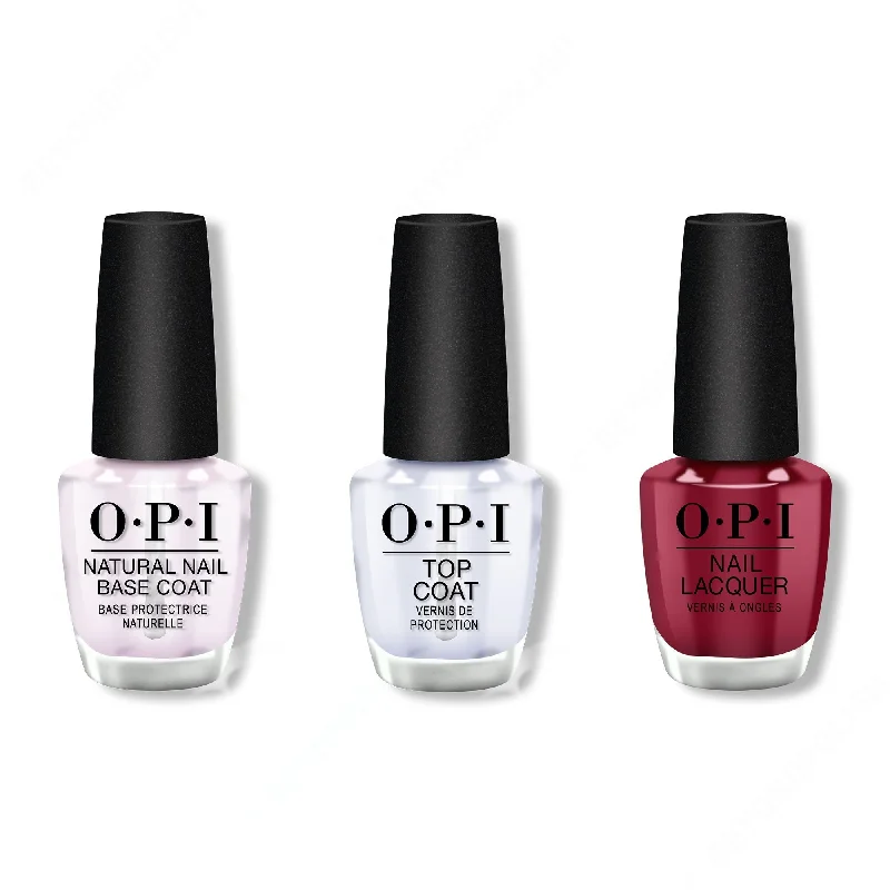 nail polish sleet tap-OPI - Nail Lacquer Combo - Base, Top & Miami Beet 0.5 oz - #NLB78