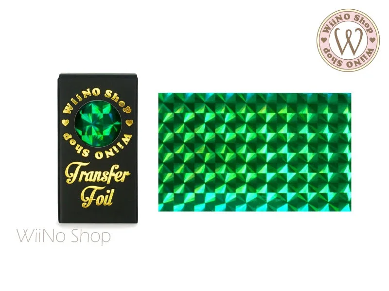 Nail art decoration spiky-Green Holographic Mosaic Nail Transfer Foil (HL-M-04)