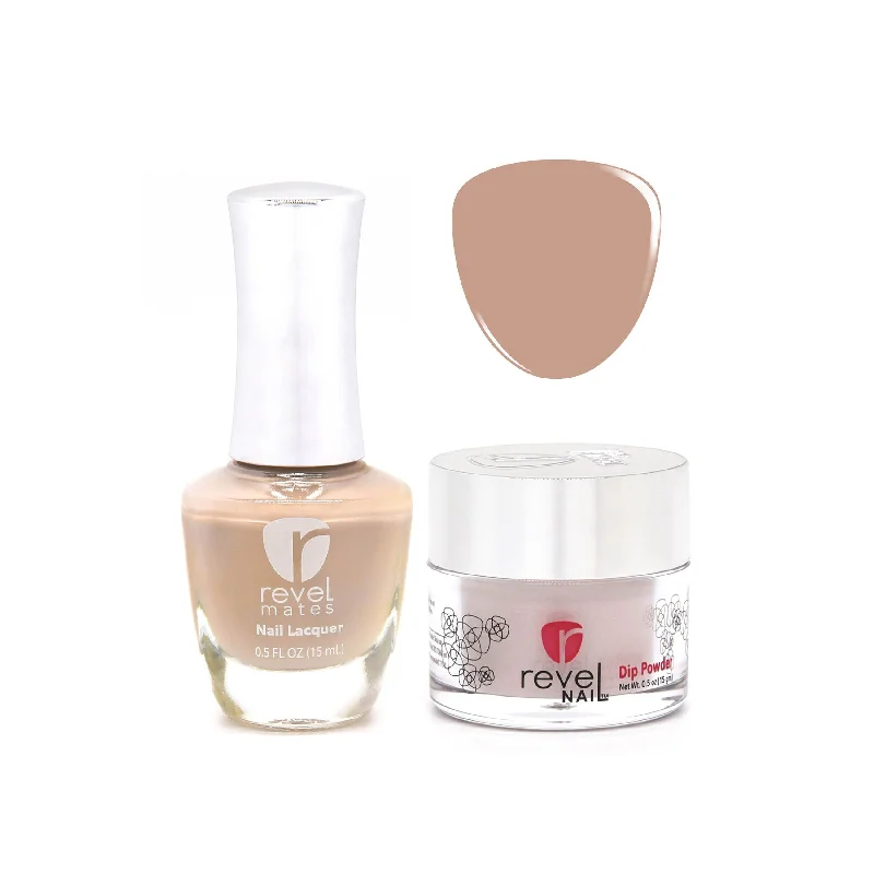 nail repair with instant-dry polish-D226 Low-Key Nude Crème Nail Polish + Dip Powder Set