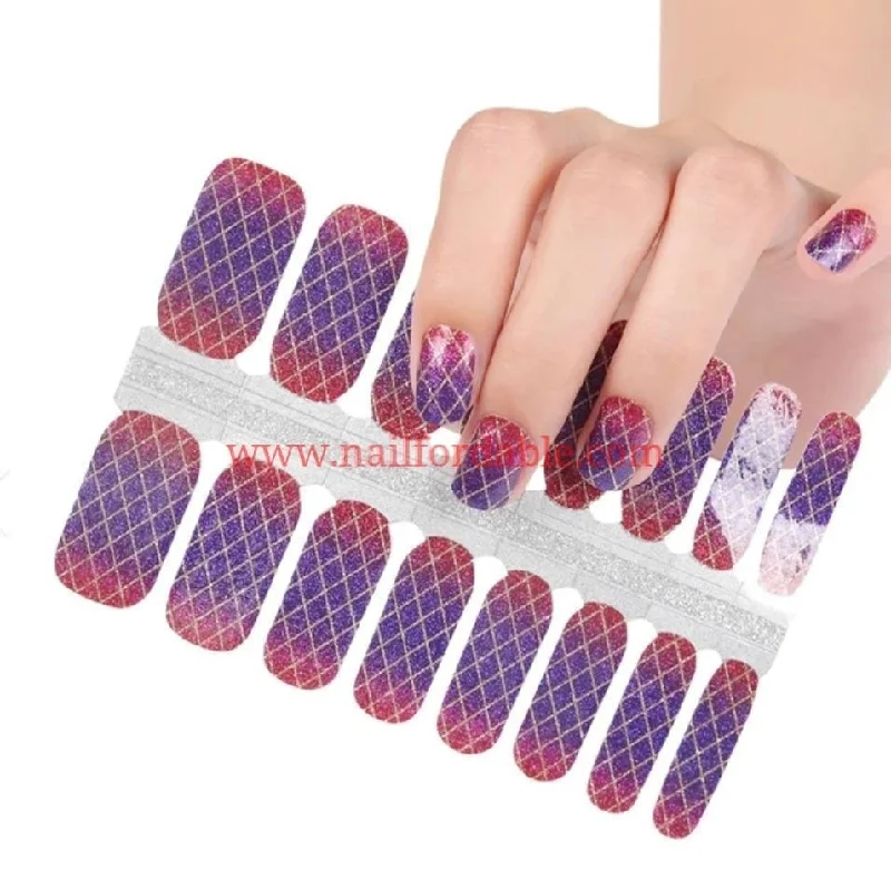 nail repair with solid-care kit-Purple fishnet (gradient)