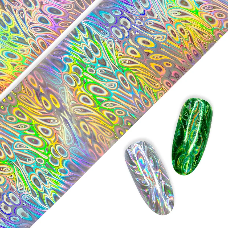 Nail art decoration eddy-Nail Art Foil Paper / Holo Abstract Swirls