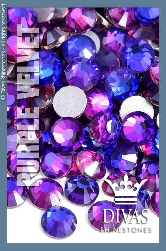 Nail rhinestone shard effects-COATED RHINESTONES - 'Purple Velvet'