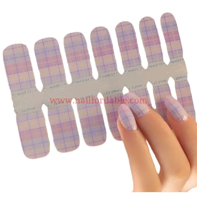 nail repair with radiant gloss gel-Tartan