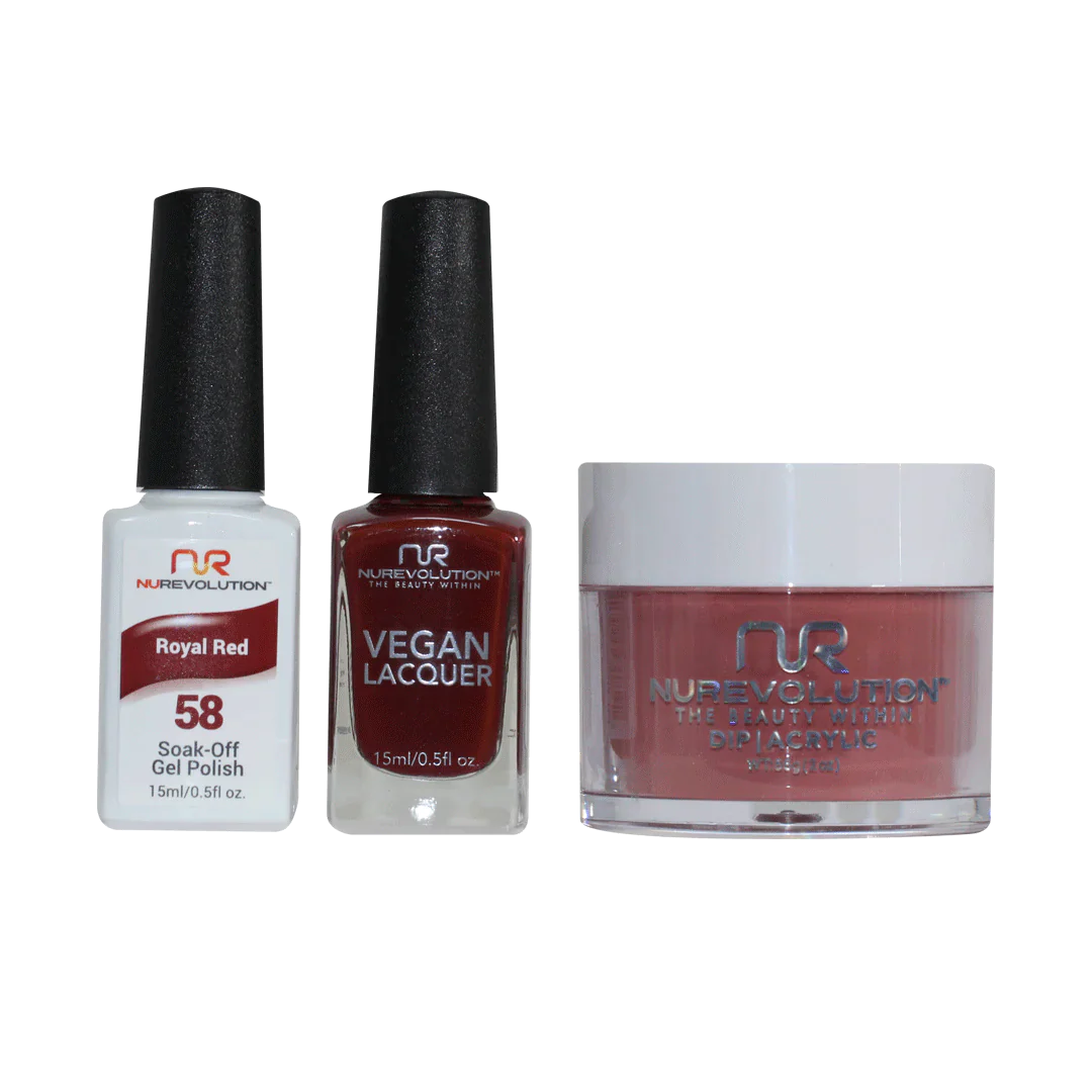 nail polish nectar drip-NuRevolution Trio set 058 Royal Red