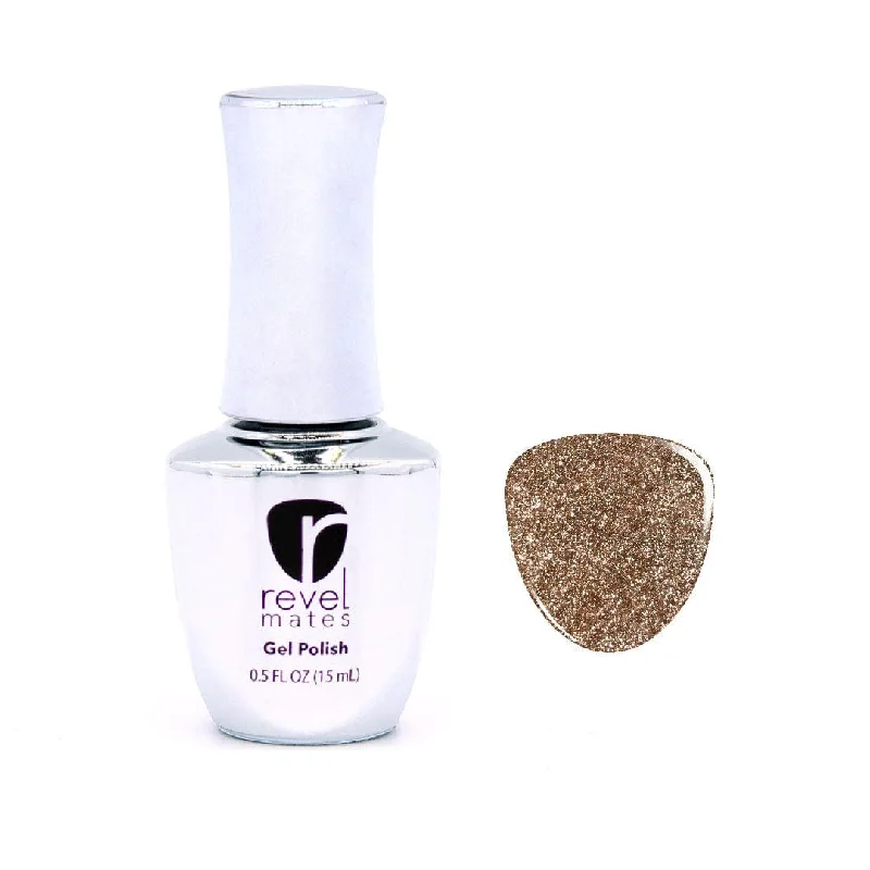 nail repair with overcoat-finish gel-G378 Prosecco Gold Glitter Gel Polish