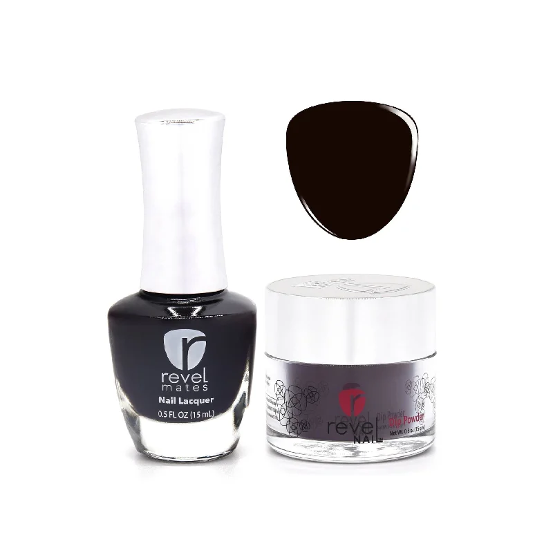 nail repair with sturdy-shine polish-D251 All-Nighter Black Crème Nail Polish + Dip Powder Set