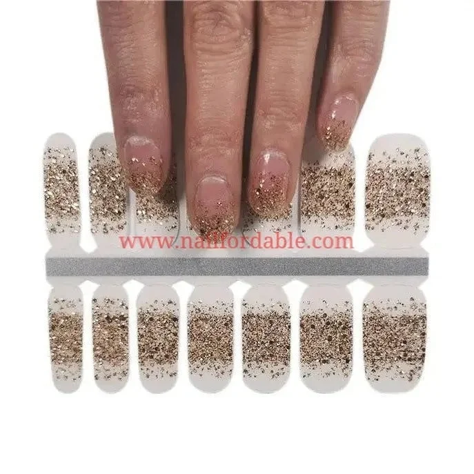 nail repair with strip-off gel-Gold Rain French Tips