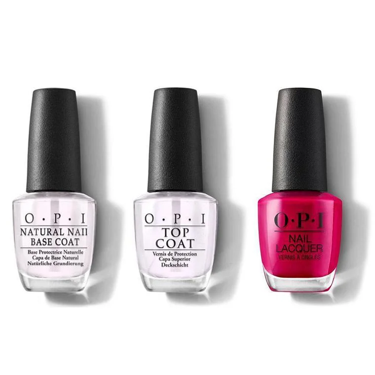 nail polish frost glaze-OPI - Nail Lacquer Combo - Base, Top & Madam President 0.5 oz - #NLW62