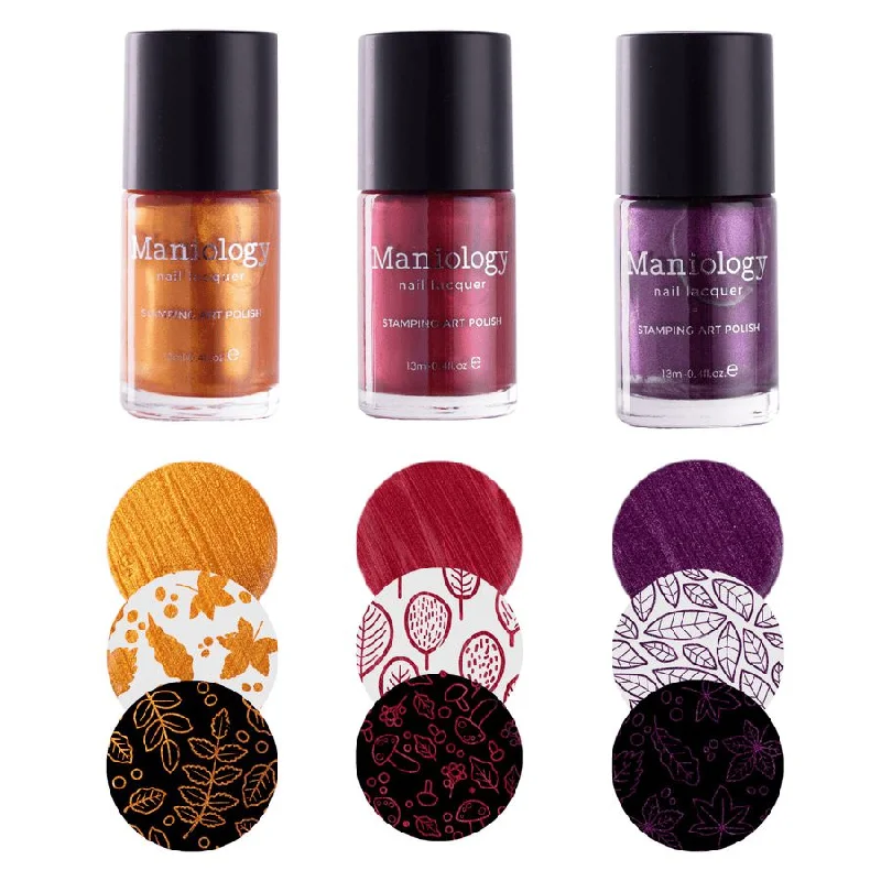 nail polish branch clip-Maniology - Autumn Bounty: 3-Piece Metallic Stamping Polish Set