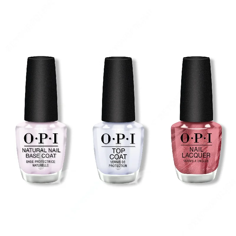 nail polish gale blast-OPI - Nail Lacquer Combo - Base, Top & Chicago Champagne Toast 0.5 oz - #NLS63