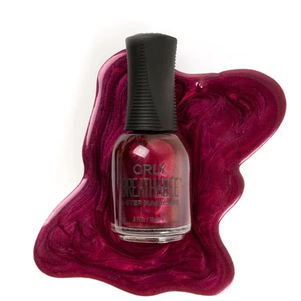 nail polish reflection blur-ORLY BREATHABLE Don't Take Me For Garnet