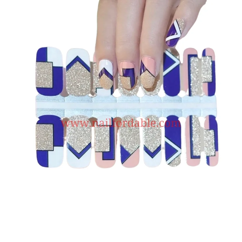 nail repair with recovery-layer gel-Geometric puzzle