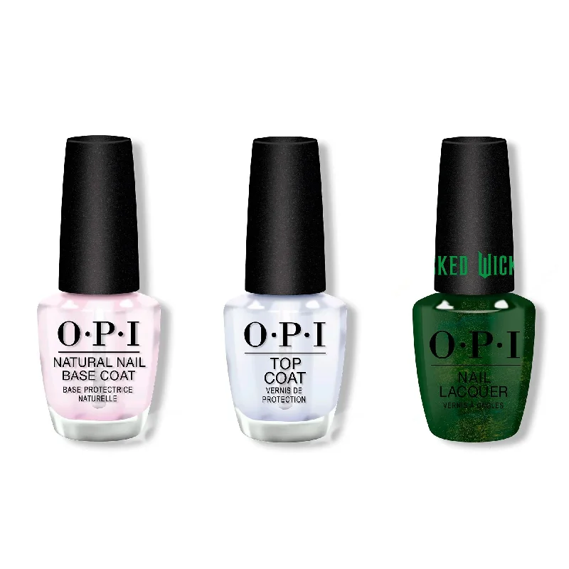 nail polish stencil trace-OPI - Nail Lacquer Combo - Base, Top & Ozitively Elphaba