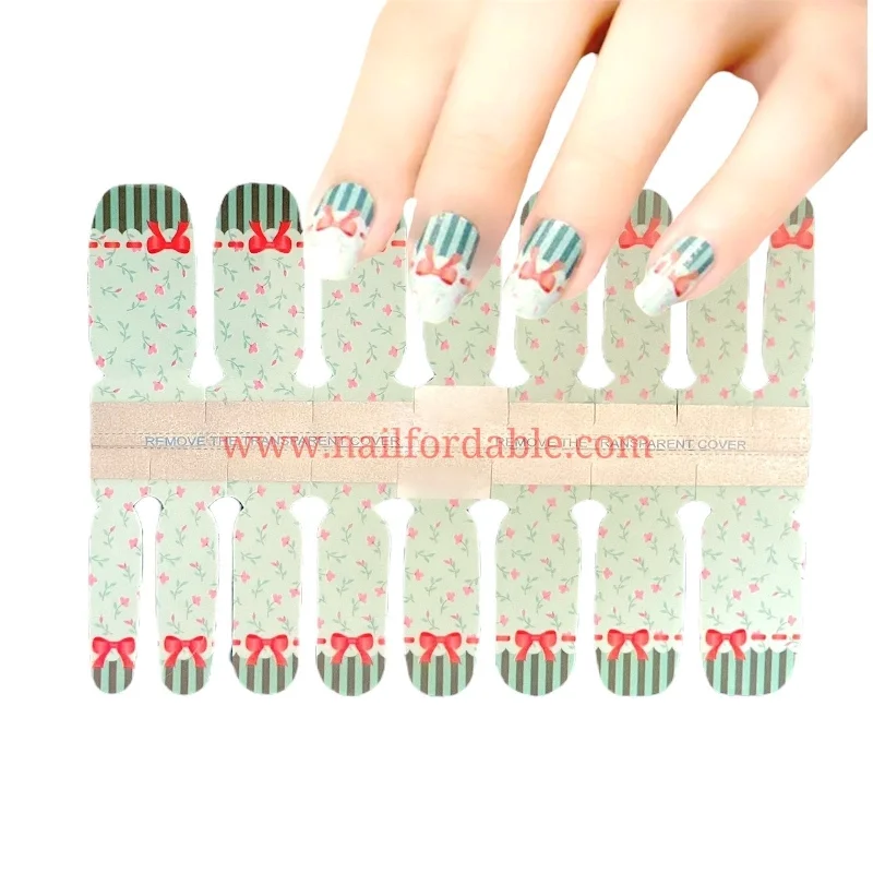 nail repair with fortifying-finish polish-Red Bows