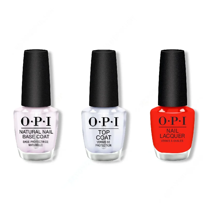 nail polish hedge trim-OPI - Nail Lacquer Combo - Base, Top & You've Been Red