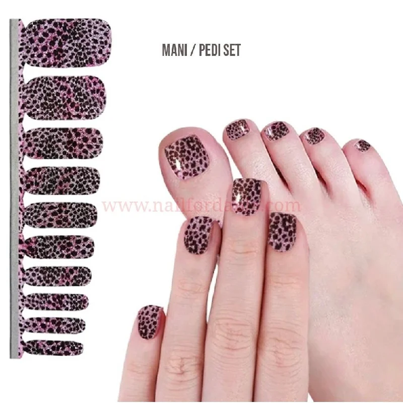 nail repair with hydration-rich gel-Pink Leopard (glitter)