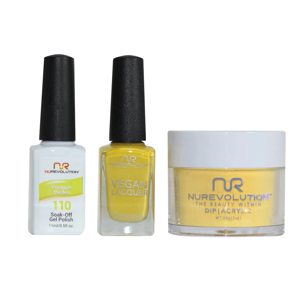 nail polish downpour drench-NuRevolution Trio set 110 Pineapple Pucker