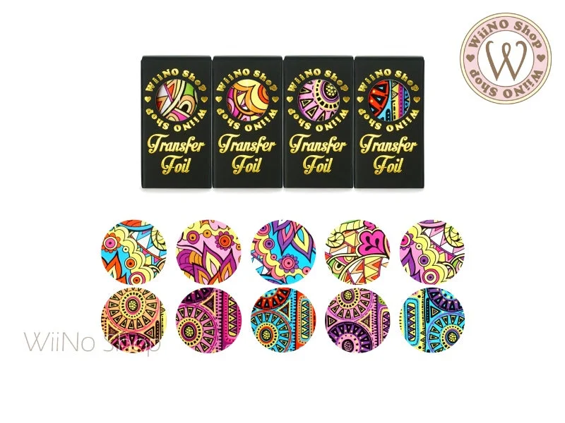 Nail art decoration bumpy-Pucci Colorful Pattern Transfer Foil Nail Art Decoration Set