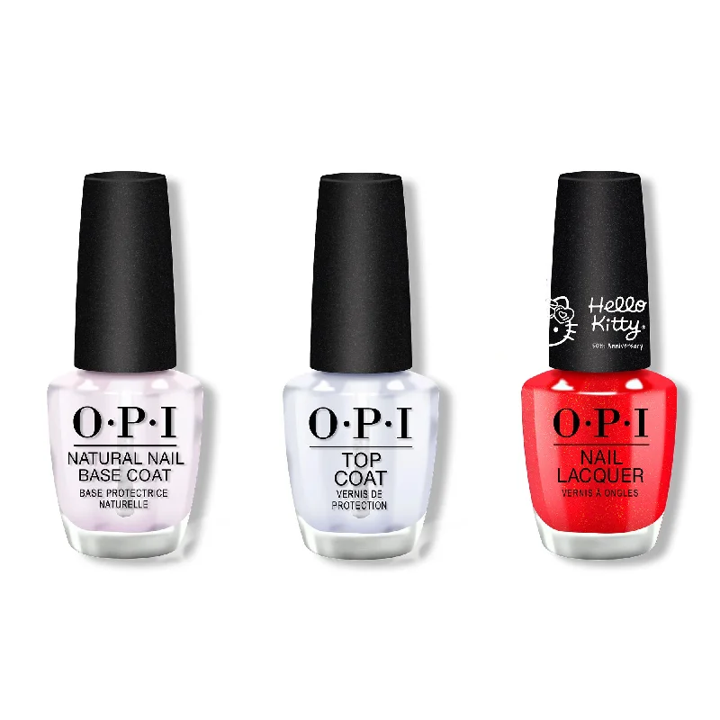 nail polish cascade plunge-OPI - Nail Lacquer Combo - Base, Top & Hello Kitty, Hello Pretty