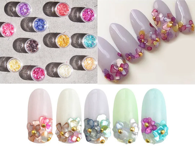 Nail art decoration ping-Irregular Sea Shell Chips Nail Decals