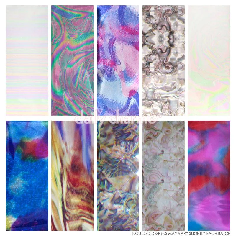 Nail art decoration reward-Nail Art Foil Paper Bundle / Texture / 10 Designs / 100 Pieces