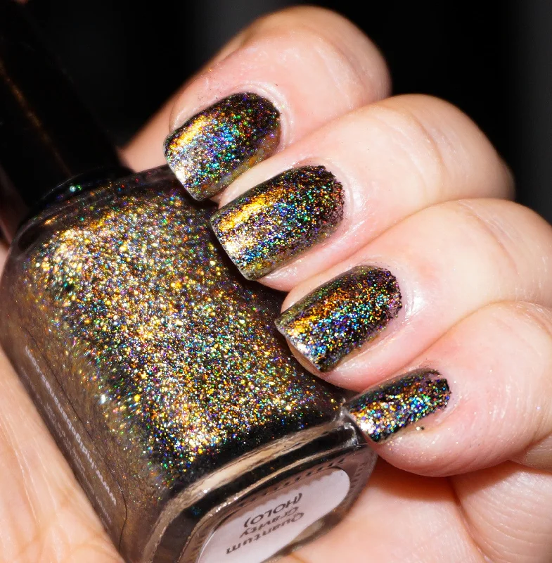 nail polish bog darken-Quantum Gravity (HOLO) - gold chrome flakie linear holographic