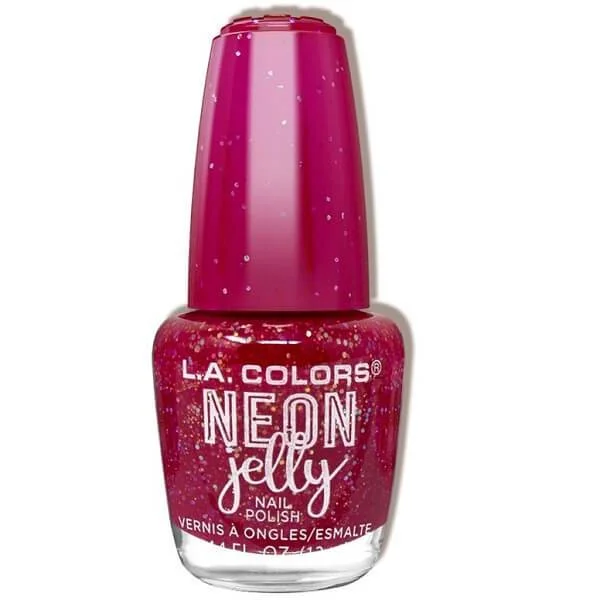 nail polish barnacle crust-LA Colors Ruby Rouge Neon Jelly Polish