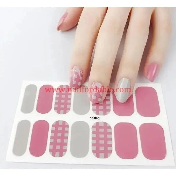 nail repair with repair-rich gel-Pink grid