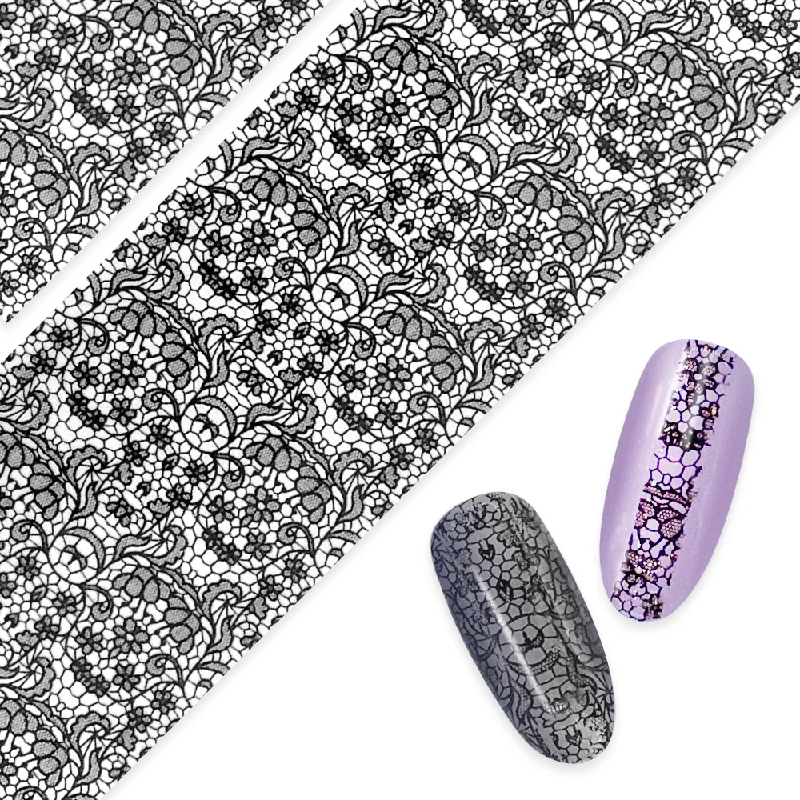 Nail art decoration band-Nail Art Foil Paper / Chantilly Lace / Black