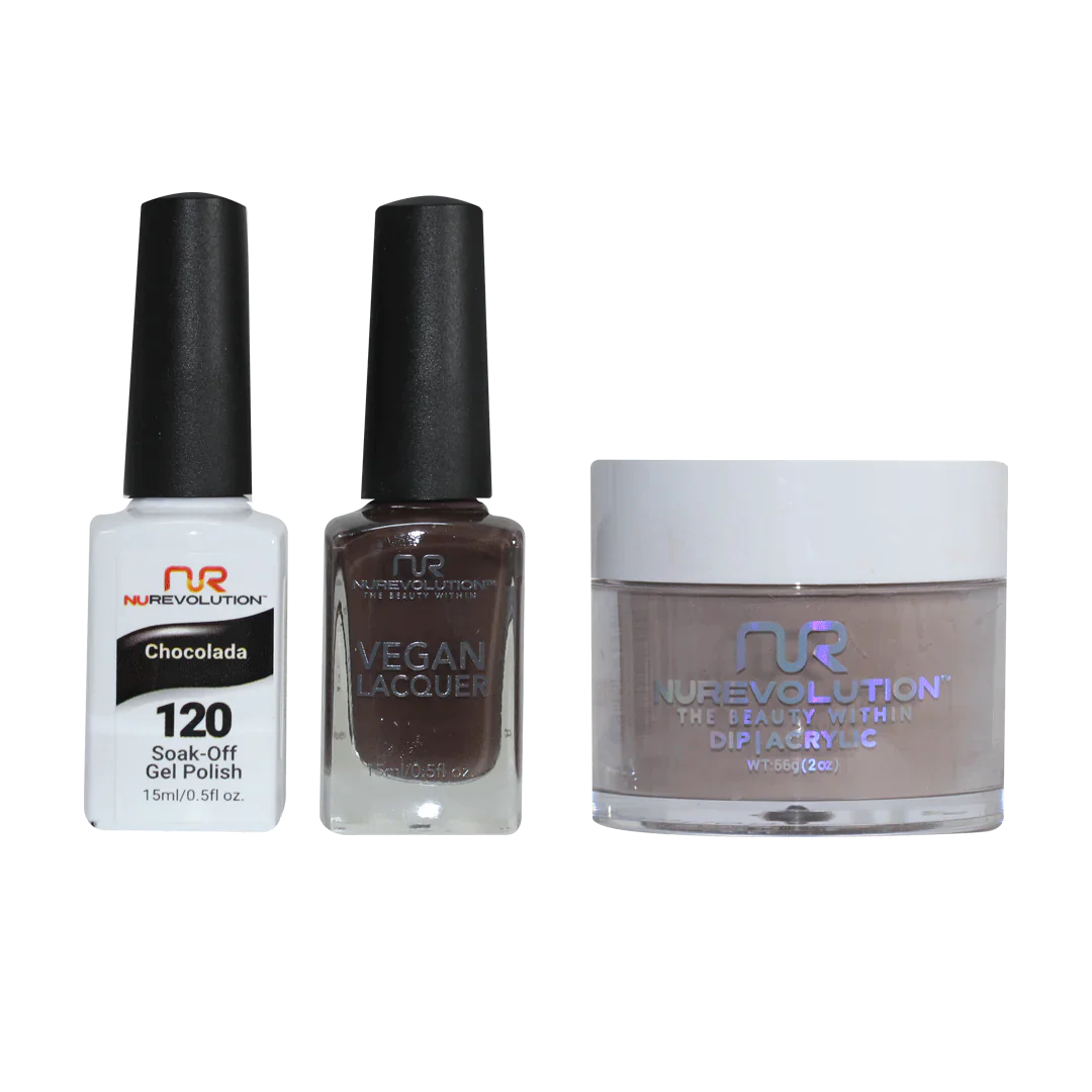 nail polish lightning zap-NuRevolution Trio set 120 Chocolada