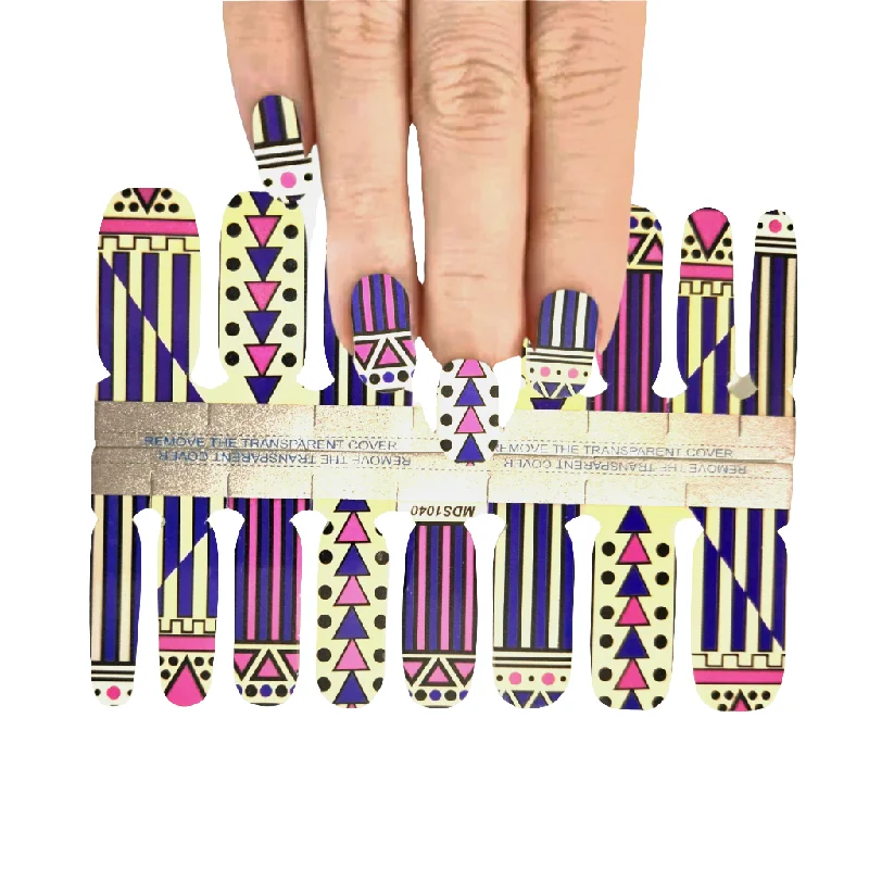 nail repair with finish-rich polish-Tribal shapes