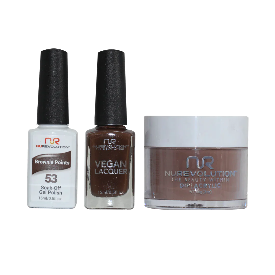 nail polish bed weed-NuRevolution Trio set 053 Brownie Points