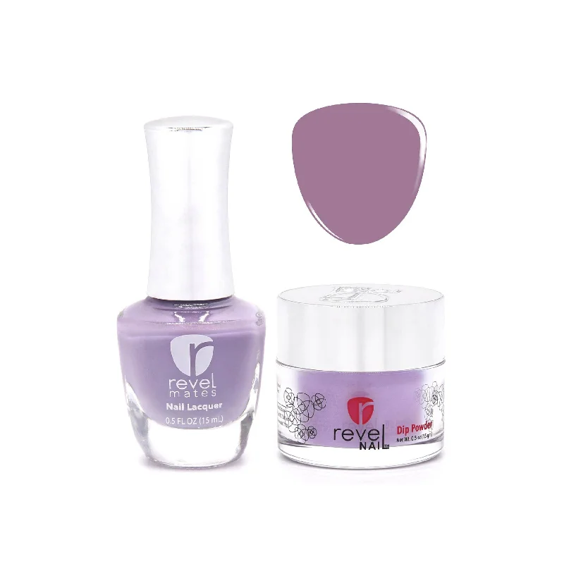 nail repair for nail stress prevention-D227 Blowout Purple Crème Nail Polish + Dip Powder Set